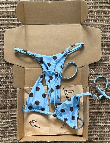 Costum de baie SHEIN, albastru/maro