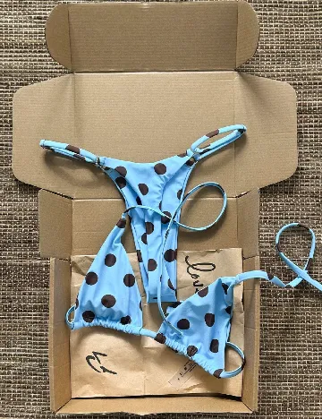 Costum de baie SHEIN, albastru/maro