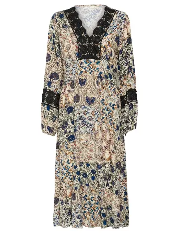 Rochie medie Cream, mix culori
