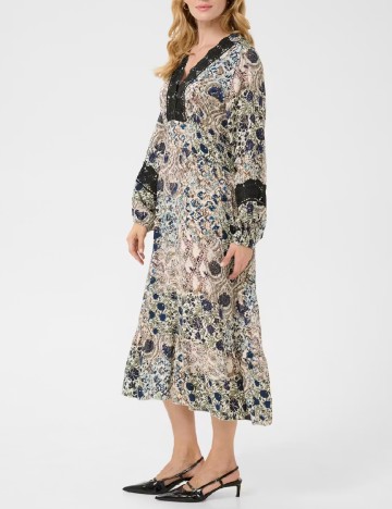 Rochie medie Cream, mix culori