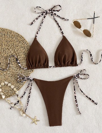 Costum de baie SHEIN, maro