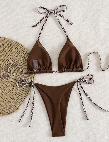 Costum de baie SHEIN, maro