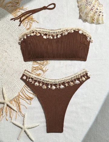 Costum de baie SHEIN, maro