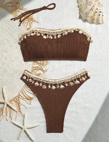 Costum de baie SHEIN, maro