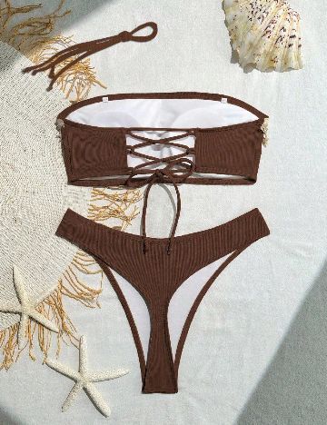 Costum de baie SHEIN, maro