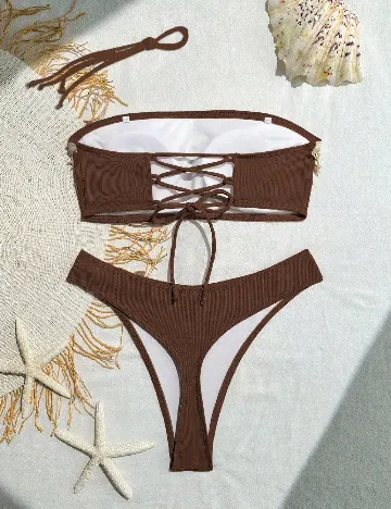 Costum de baie SHEIN, maro
