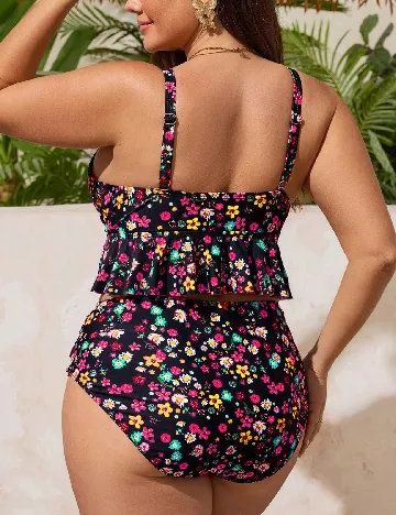 Costum de baie SHEIN CURVE, floral print