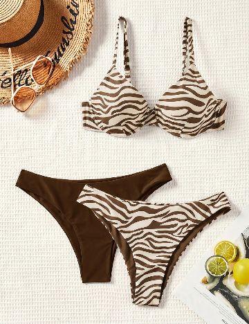 Costum de baie SHEIN, maro