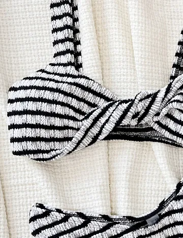Costum de baie SHEIN, alb/negru