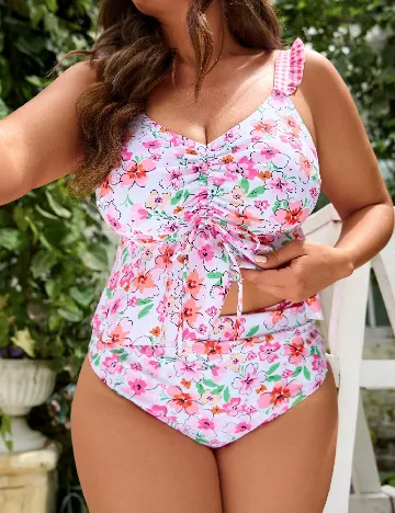 Costum de baie SHEIN CURVE, floral print