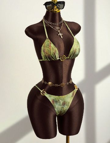 Costum de baie SHEIN, verde