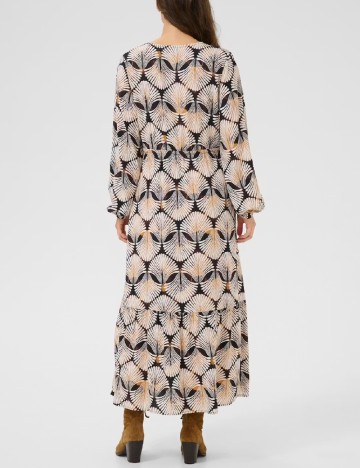 Rochie lunga Cream, mix culori