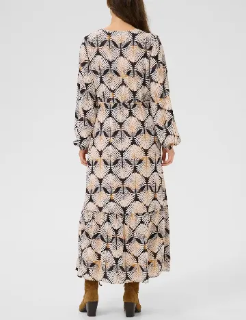 Rochie lunga Cream, mix culori