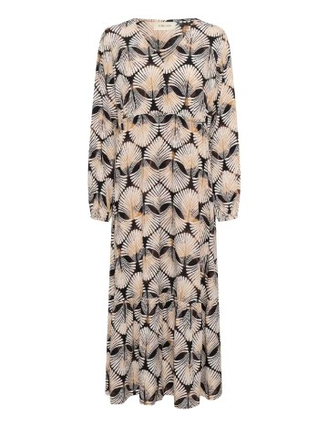 Rochie lunga Cream, mix culori