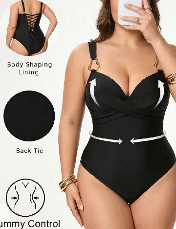 Costum de baie SHEIN CURVE, negru