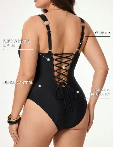 Costum de baie SHEIN CURVE, negru