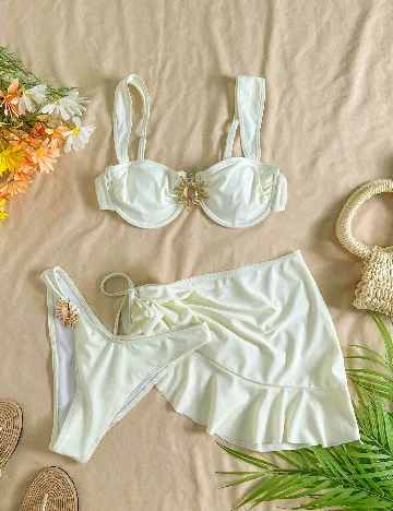 Costum de baie SHEIN, ecru