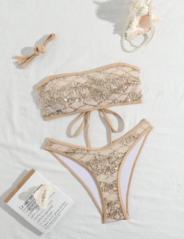 Costum de baie SHEIN, maro deschis