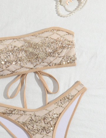 Costum de baie SHEIN, maro deschis