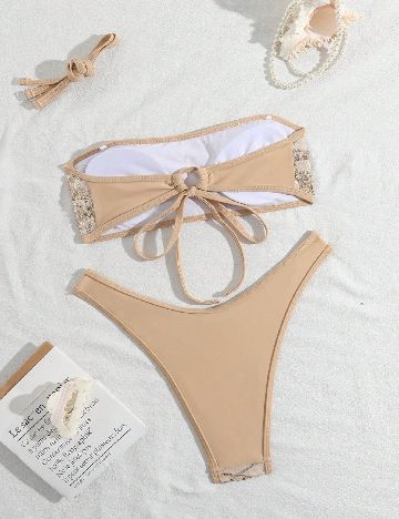Costum de baie SHEIN, maro deschis