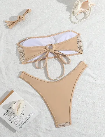 Costum de baie SHEIN, maro deschis