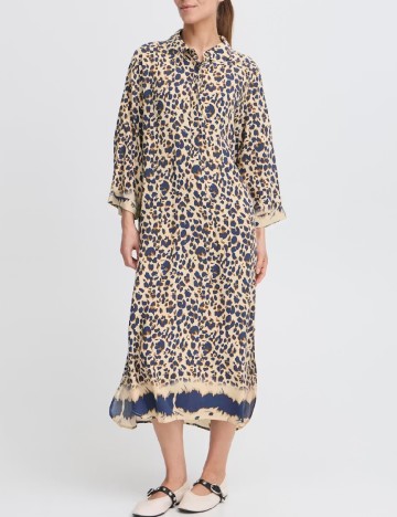 Rochie medie Pulz Jeans, animal print