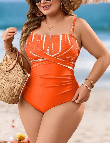 Costum de baie SHEIN CURVE, portocaliu