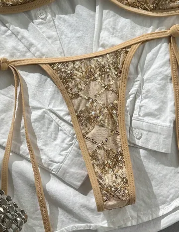 Costum de baie SHEIN, maro deschis