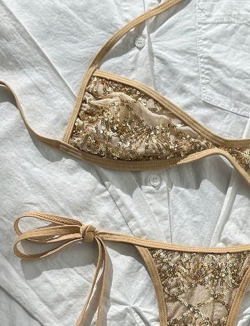 Costum de baie SHEIN, maro deschis