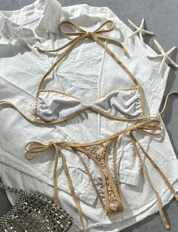 Costum de baie SHEIN, maro deschis