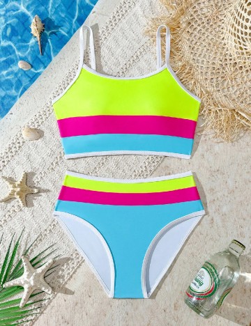 Costum de baie Shein Kids, mix culori