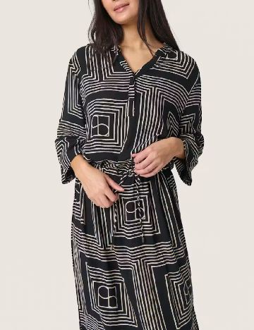 Rochie medie Soaked In Luxury, negru/alb