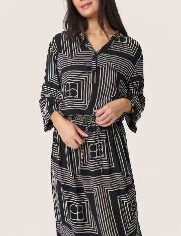 Rochie medie Soaked In Luxury, negru/alb