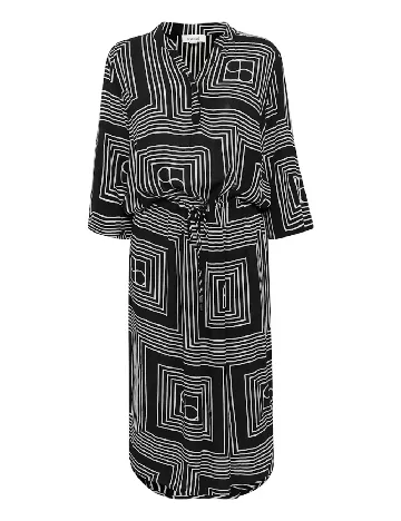 Rochie medie Soaked In Luxury, negru/alb