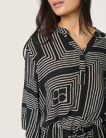 Rochie medie Soaked In Luxury, negru/alb