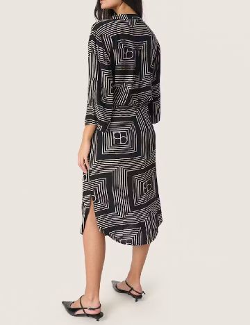 Rochie medie Soaked In Luxury, negru/alb