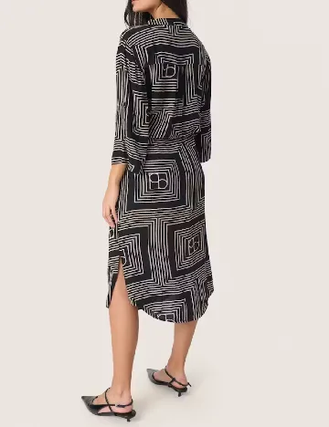 Rochie medie Soaked In Luxury, negru/alb