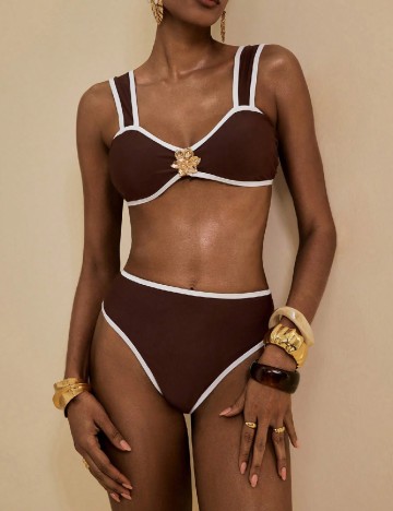 Costum de baie SHEIN, maro