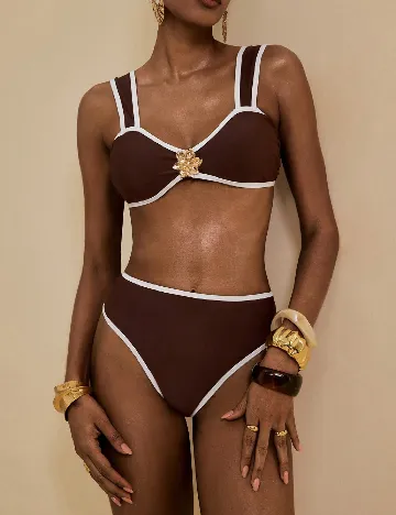 Costum de baie SHEIN, maro