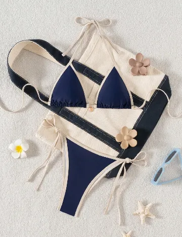 Costum de baie SHEIN, bleumarin
