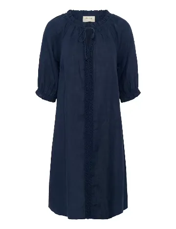 Rochie medie Cream, bleumarin