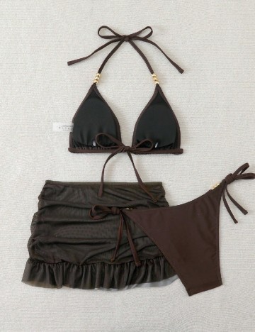 Costum de baie SHEIN, maro