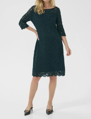 Rochie medie Cream, verde