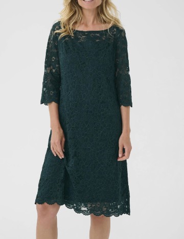 Rochie medie Cream, verde