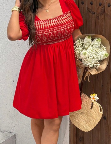 Rochie scurta SHEIN CURVE, rosu