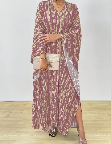 Rochie lunga SHEIN, roz/crem