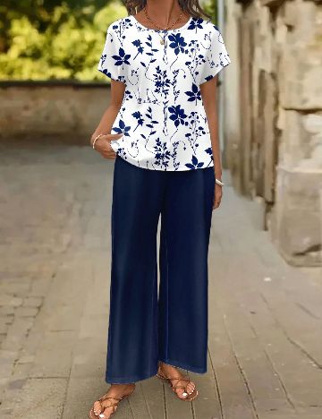 Compleu Emery Rose, albastru/alb