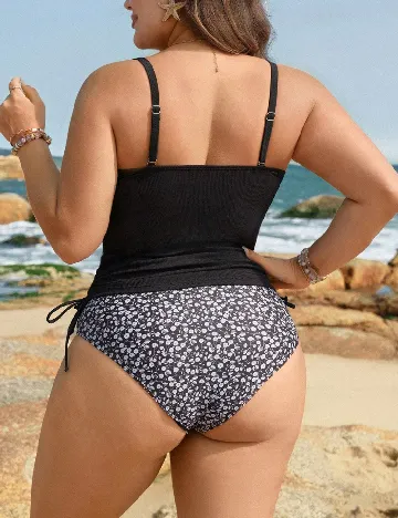 Costum de baie SHEIN CURVE, negru/alb