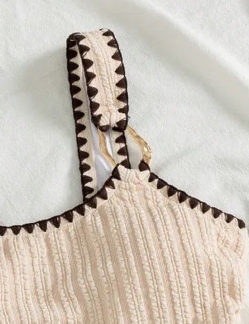 Costum de baie SHEIN, crem