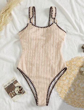 Costum de baie SHEIN, crem